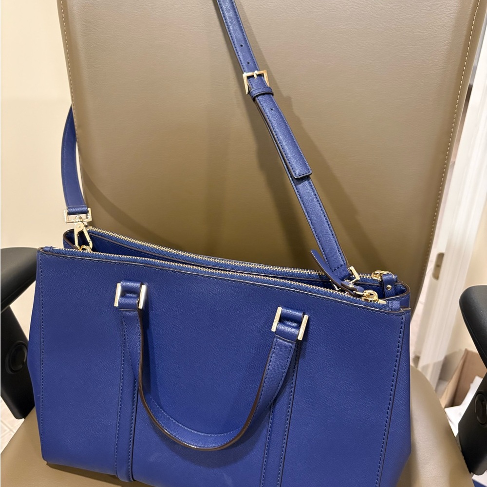 Kate Spade Newbury Lane Loden Large Royal Blue Satchel Purse - Picture 4 of 5